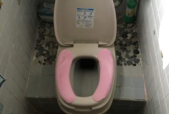 和式トイレに洋式便座を取り付けて使用されていました。